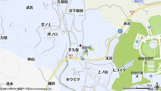 〒441-1312 愛知県新城市浅谷の地図