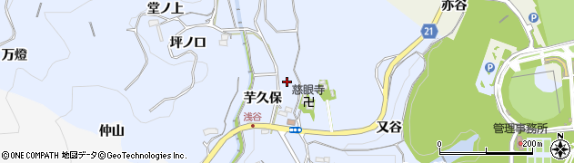 愛知県新城市浅谷周辺の地図