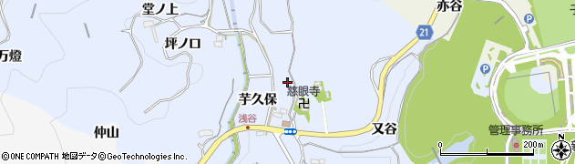 愛知県新城市浅谷三反田周辺の地図
