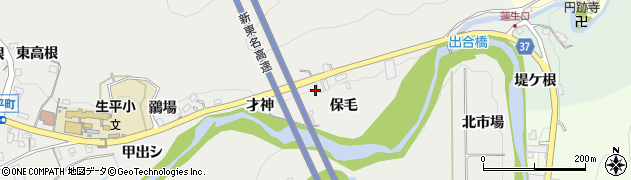 愛知県岡崎市生平町（保毛）周辺の地図