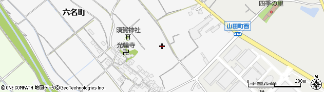 三重県四日市市六名町周辺の地図