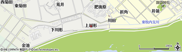 愛知県岡崎市東牧内町（上川形）周辺の地図