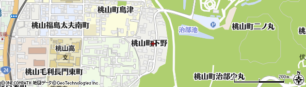 京都府京都市伏見区桃山町下野周辺の地図
