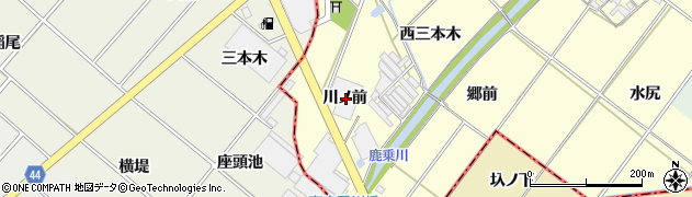 愛知県岡崎市島坂町川ノ前周辺の地図