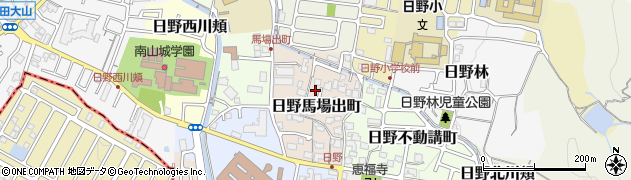 京都府京都市伏見区日野馬場出町周辺の地図