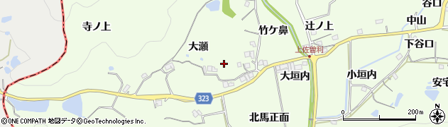 兵庫県宝塚市上佐曽利（大瀬）周辺の地図