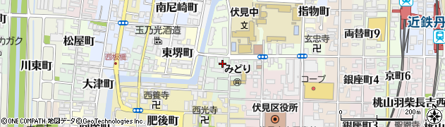 京都府京都市伏見区御駕籠町周辺の地図