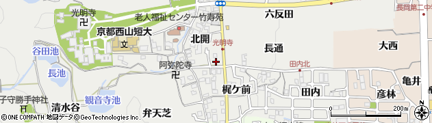 京都府長岡京市粟生（長通）周辺の地図