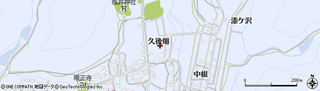 愛知県岡崎市小美町久後畑周辺の地図