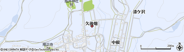 愛知県岡崎市小美町（久後畑）周辺の地図