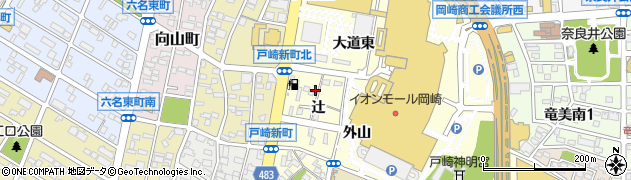 愛知県岡崎市戸崎町辻62周辺の地図