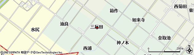 愛知県岡崎市下佐々木町三反田周辺の地図