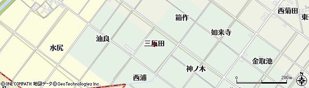 愛知県岡崎市下佐々木町（三反田）周辺の地図