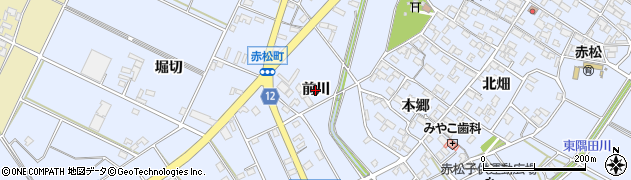 愛知県安城市赤松町（前川）周辺の地図