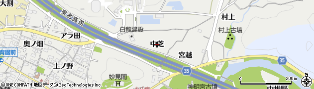 愛知県岡崎市丸山町（中芝）周辺の地図
