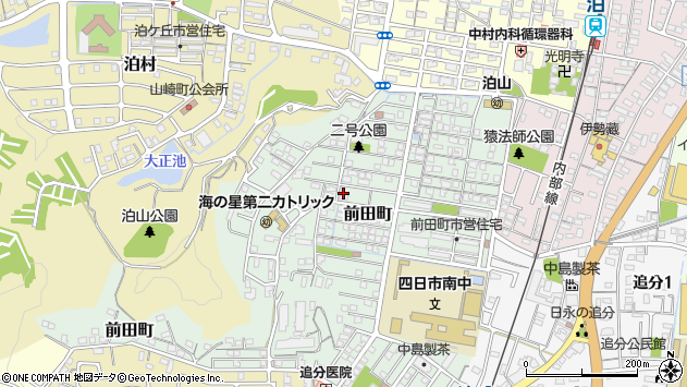 〒510-0893 三重県四日市市前田町の地図