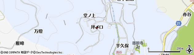 愛知県新城市浅谷（坪ノ口）周辺の地図
