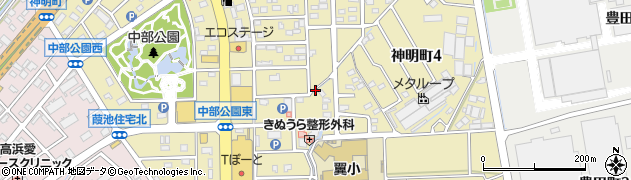 愛知県高浜市神明町周辺の地図