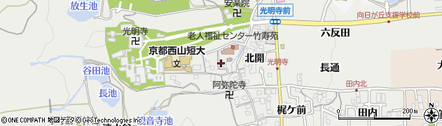 京都府長岡京市粟生（西条）周辺の地図