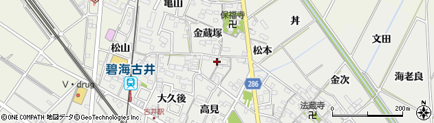 愛知県安城市古井町金蔵塚32周辺の地図