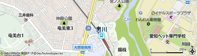 男川駅周辺の地図