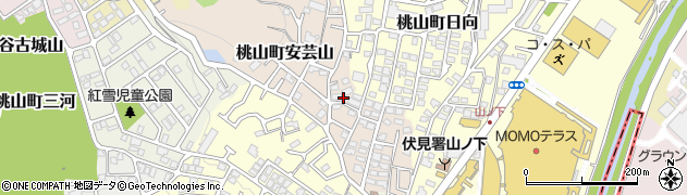 京都府京都市伏見区桃山町安芸山周辺の地図