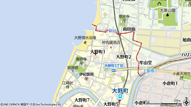 〒479-0866 愛知県常滑市大野町の地図