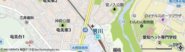 愛知県岡崎市大西町（長入）周辺の地図
