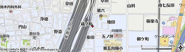 京都府向日市上植野町（蔵ノ町）周辺の地図