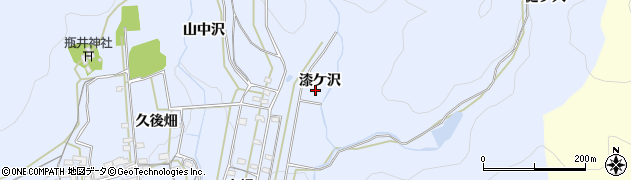 愛知県岡崎市小美町（漆ケ沢）周辺の地図