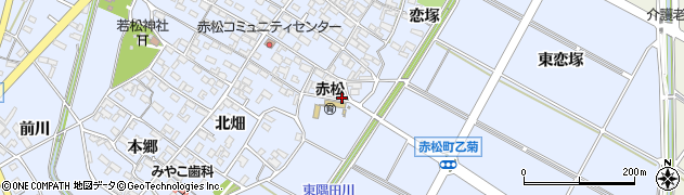 愛知県安城市赤松町小山周辺の地図