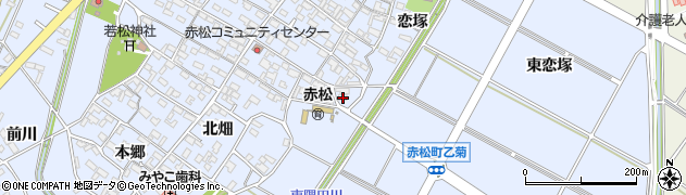 愛知県安城市赤松町新屋敷104周辺の地図
