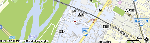 愛知県岡崎市天白町周辺の地図