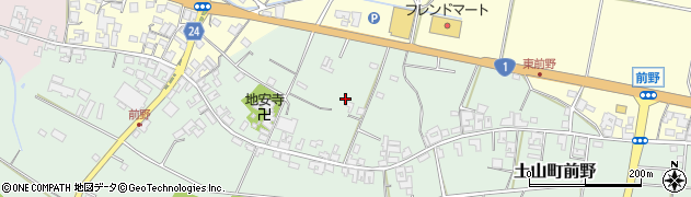 滋賀県甲賀市土山町前野周辺の地図