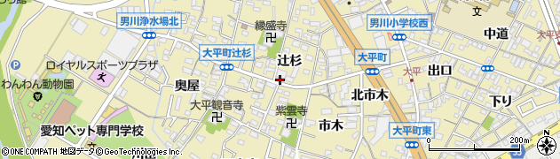 愛知県岡崎市大平町辻杉7周辺の地図