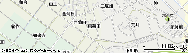 愛知県岡崎市上佐々木町（東菊田）周辺の地図