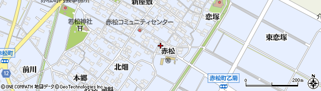 愛知県安城市赤松町新屋敷98周辺の地図