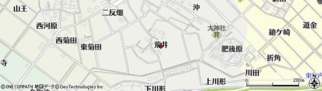 愛知県岡崎市東牧内町（荒井）周辺の地図