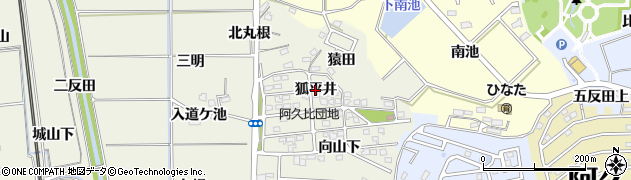 愛知県阿久比町（知多郡）卯坂（狐平井）周辺の地図