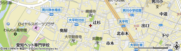 愛知県岡崎市大平町辻杉6周辺の地図