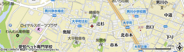 愛知県岡崎市大平町辻杉4周辺の地図