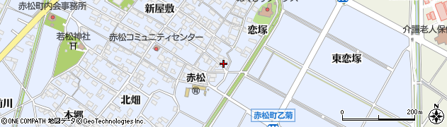 愛知県安城市赤松町新屋敷108周辺の地図