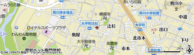 愛知県岡崎市大平町辻杉2周辺の地図