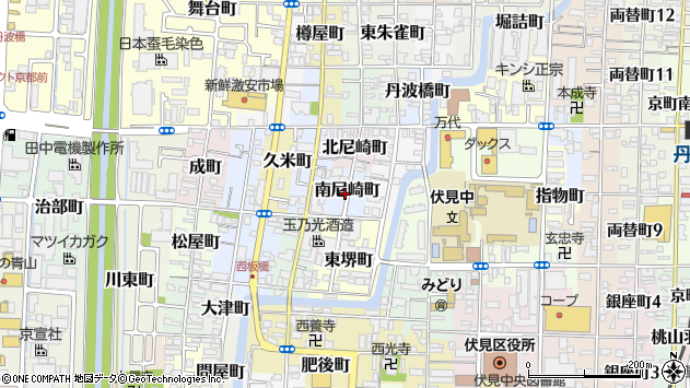 〒612-8076 京都府京都市伏見区南尼崎町の地図