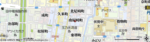 京都府京都市伏見区南尼崎町周辺の地図