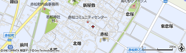 愛知県安城市赤松町新屋敷90周辺の地図