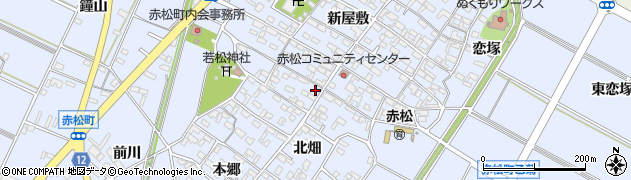 愛知県安城市赤松町新屋敷14周辺の地図