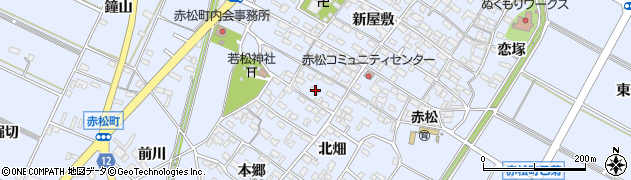 愛知県安城市赤松町新屋敷9周辺の地図