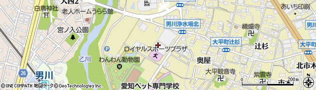 愛知県岡崎市大平町（森下）周辺の地図