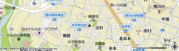 愛知県岡崎市大平町辻杉11周辺の地図